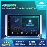 1280720p android 10 0 gps car radio for mitsubishi xpander 2017 2020 multimedia player dsp carplay 6g 128g stereo no 2 din dvd