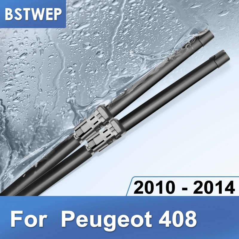 

BSTWEP Wiper Blades for Peugeot 408 Fit Push Button Arms 2010 2011 2012 2013 2014