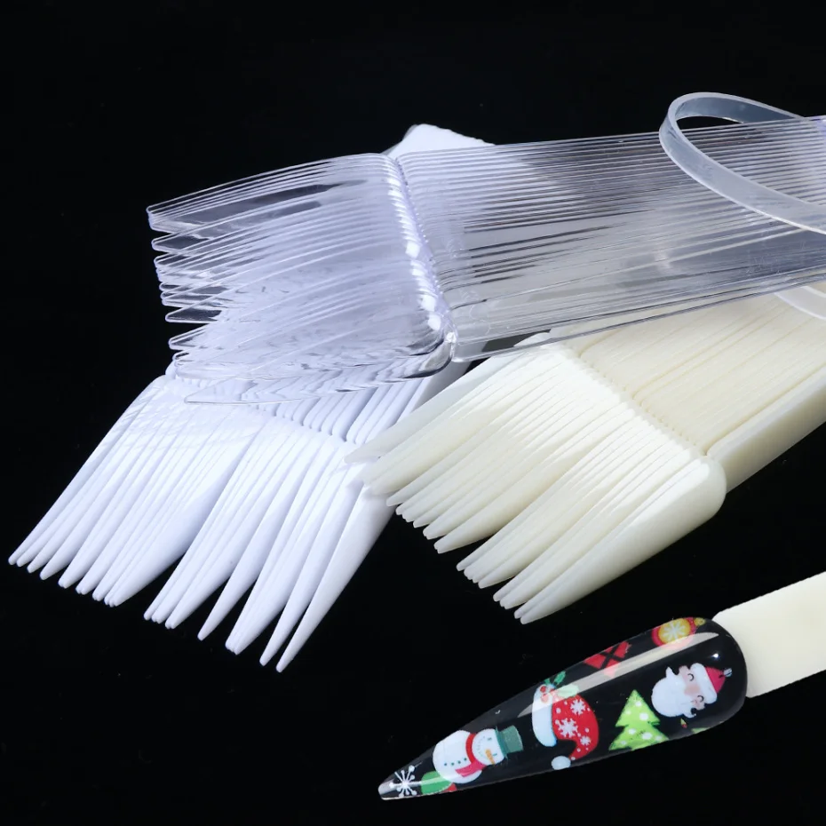 24 шт. прозрачные Натуральные Цветные накладные ногти Длинные стилеты лак для