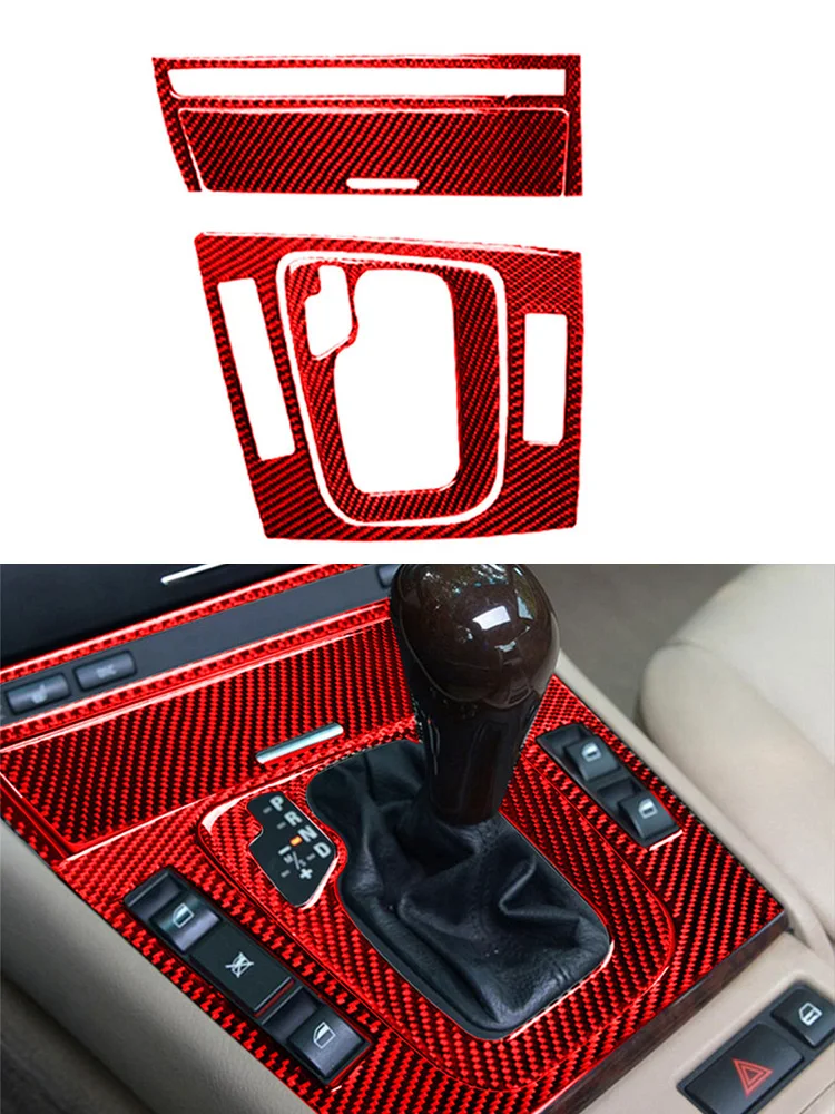 

(Left-hand drive) 4pcs Carbon Fiber Gear Shift Box Panel & Ashtray Sticker Cover Trim For BMW E46 98-05 Auto Accessories