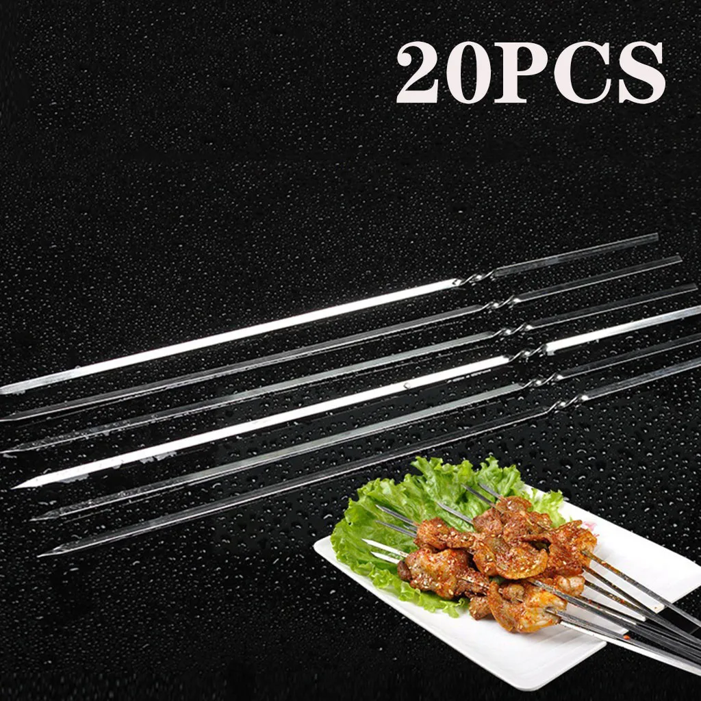 20 шт нержавеющая сталь игла для барбекю Кухонные инструменты гриль кабоб кебаб