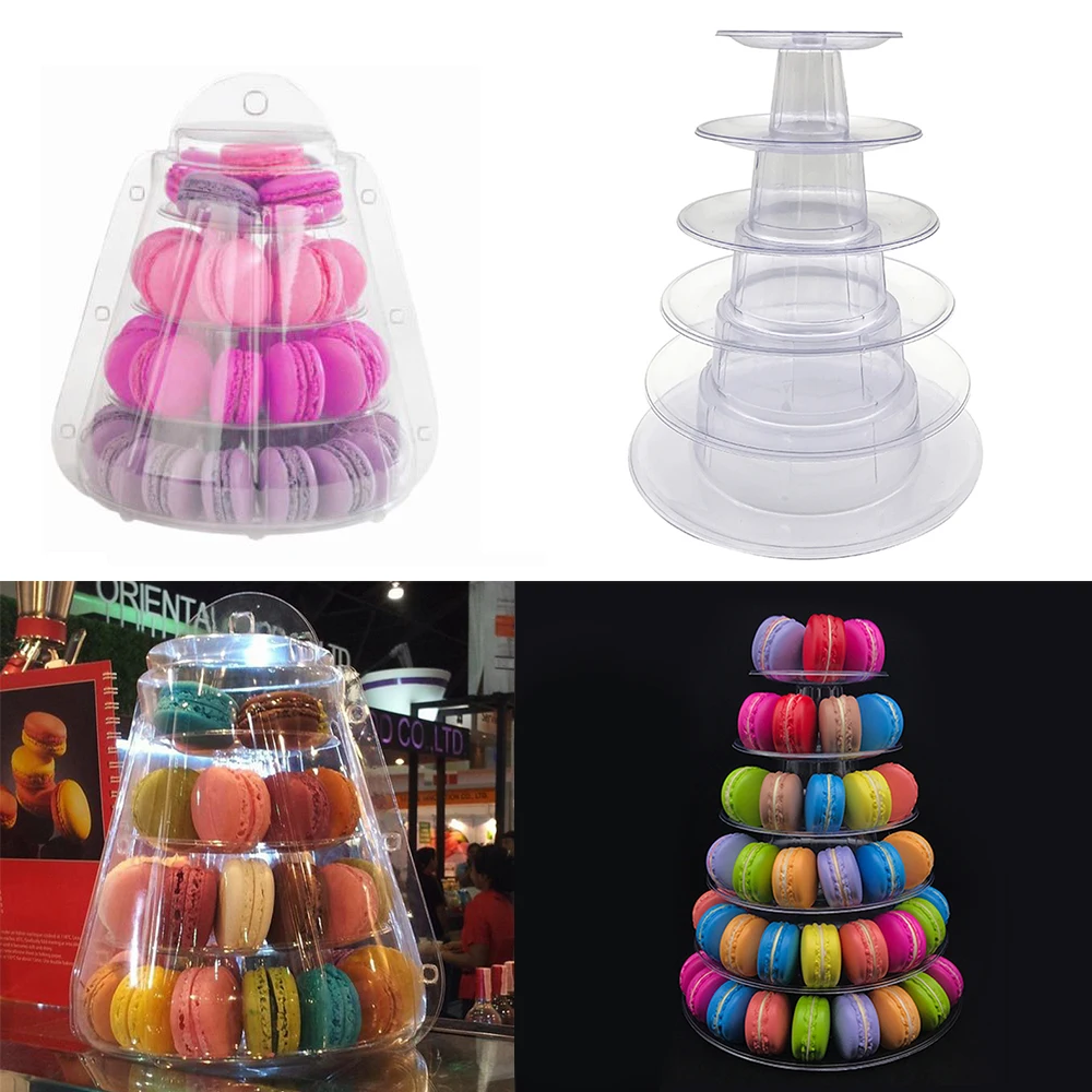 3/ 4/6 слой Макарон Дисплей Башня высокое качество ПВХ башня стенд помадка торт