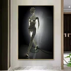 Абстрактное искусство женщины думающая Прогулка скульптура холст художественные плакаты печатные статуи картина маслом стены картины для гостиной