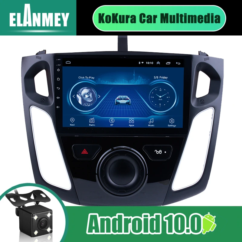 Автомагнитола 2 Din с GPS навигацией и Bt проигрывателем 9 дюймов для Ford Focus 3 2011 2019