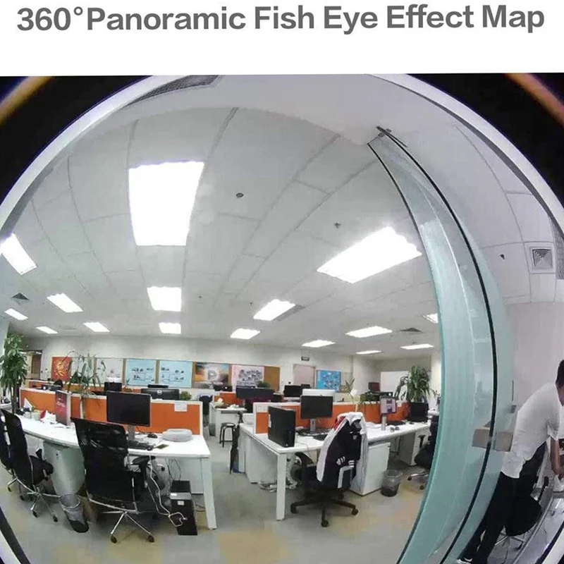 360 ° светодиодный светильник Wifi камера 1080P Беспроводная панорама безопасности CCTV