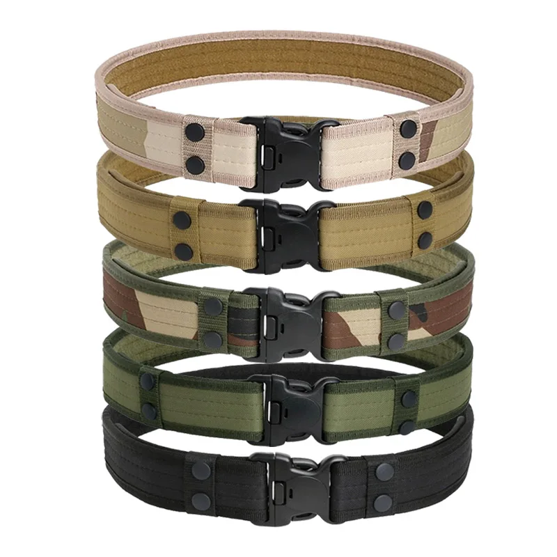 

2021 New Army Style Combat Belts Quick Release Tactical Belt Fashion Men Canvas Waistband Outdoor Hunting 9Colors Optional 130cm