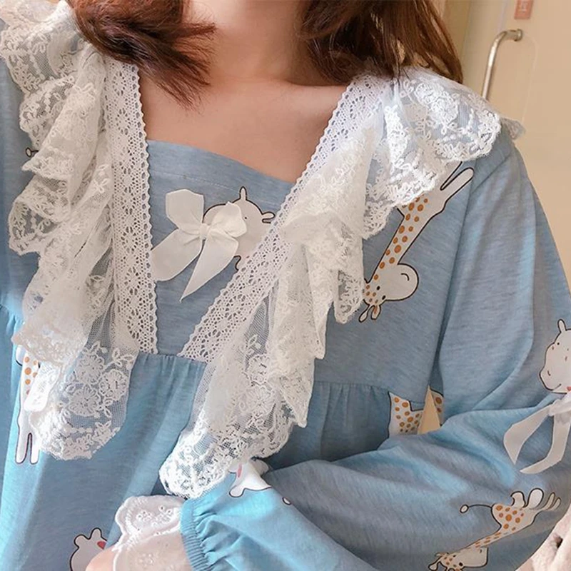 Пижама женская осенняя Милая принцесса стиль свободный домашний костюм японское