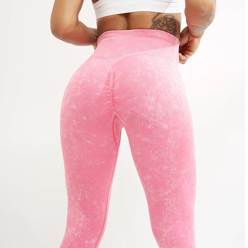 Sexy washed high waist yoga pants gym running women's sports pants clip hip leggings breathable leggings best yoga wear