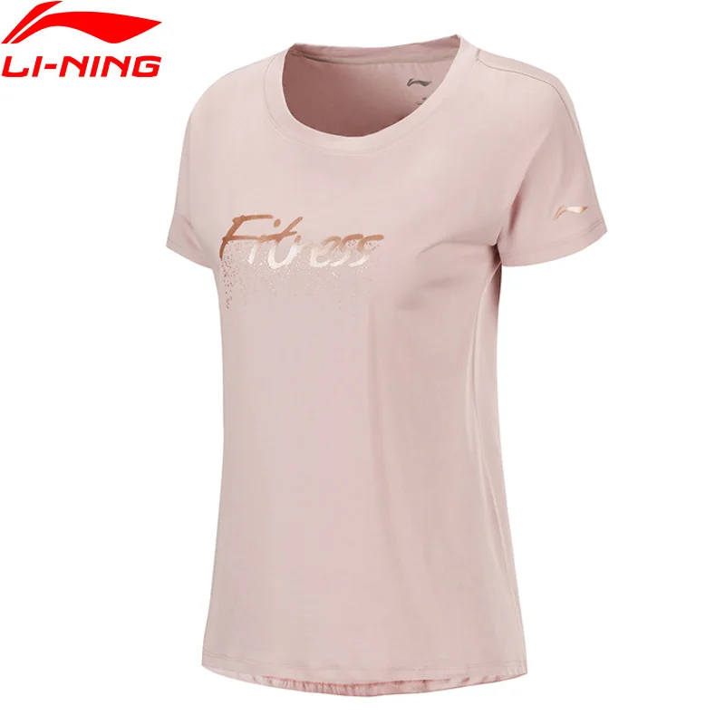 Li-Ning, женские футболки для тренировок, дышащие, 60% хлопок, 40% модал, свободный крой, подкладка, для фитнеса, спортивные футболки, топы ATSP212 WTS1517