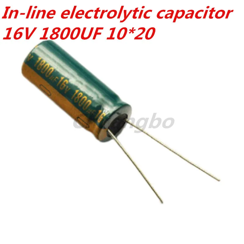 5pcs-20pcs 16V1800UF 16V 1800UF 10*20 Low ESR/Impedance high frequency aluminum electrolytic capacitor size 10*20MM - купить по
