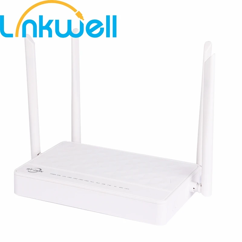 

Optical Network Unit 4G/5G ONU ONT EPON GPON 4GE+2VOICE+2.4G/5.8G WIFI+1USB+CATV SC APC UPC Interface English Version BT-711XR