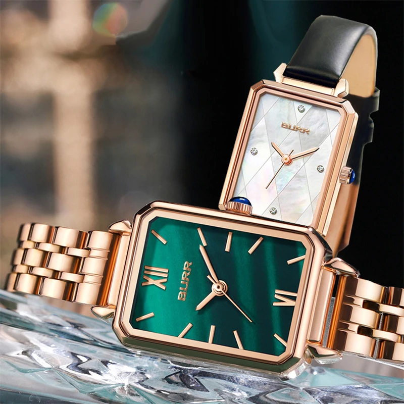 Часы наручные женские кварцевые роскошные модные квадратные водонепроницаемые