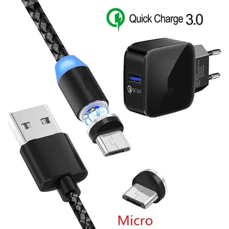 Магнитный Micro USB кабель для зарядки Honor 8X 7A QC 3,0 быстрое зарядное устройство для samsung A2 Core J4 J8 sony Xperia Z5 Compact Z3 Z2 M4 Aqua