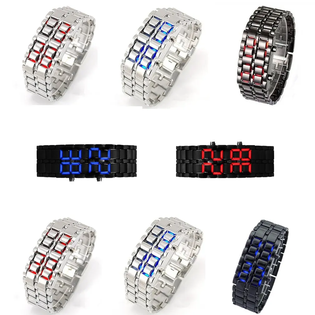 Часы мужские и женские из вулканической лавы стильные металлические