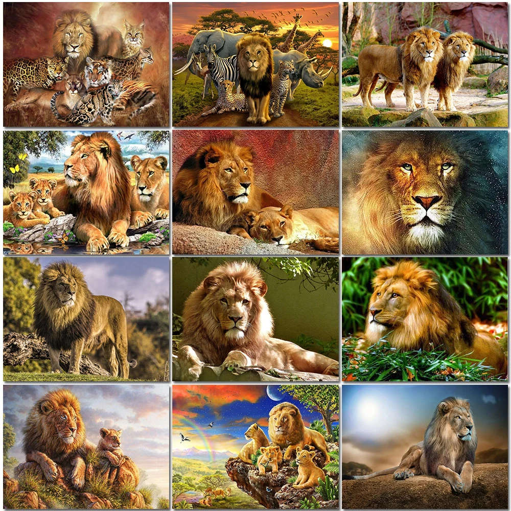 Zooya 5D алмазная живопись сделай сам тигр Лев новая 3D Алмазная вышивка крестиком