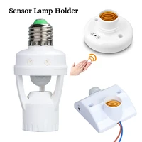e27 lamp holder socket sound motion sensor 110v 220v ac ampoule led light bulb base intelligent light bulb switch white
