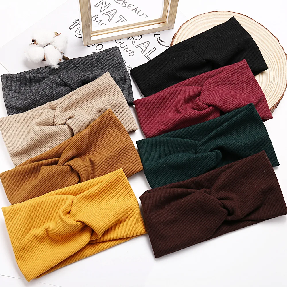 

Summer Cotton Cross Hairband Fashion Solid Hair Band Ladies Yoga Sports Elastic Headband Korean Hair Accessories
