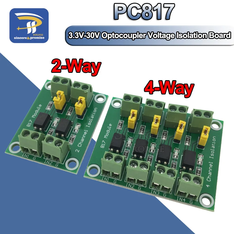 PC817 3,3 V-30 V 2 Way 4 канальная оптопара монтажная плата Напряжение модуль связи преобразователя драйвер фотоэлектрический изолированный модуль
