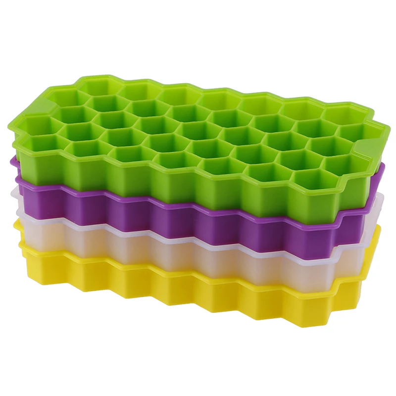 

1PCS Honeycomb Shape Ice Cube 37 Cubes Ice Tray Ice Cube Mold Storage Containers Ice Cube Tray Mold
