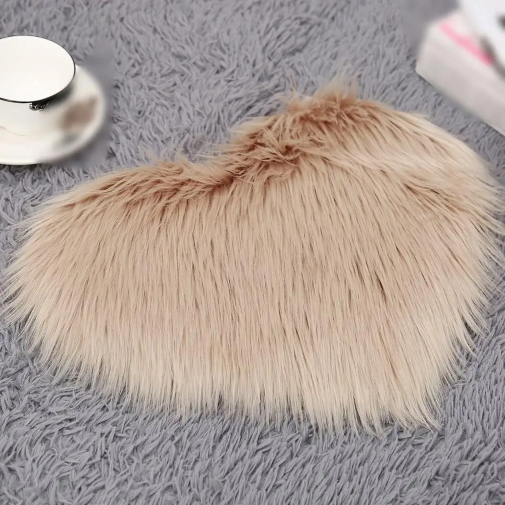 1 шт. Имитация шерсти Персиковое сердце коврик матрас диван подушка для ног