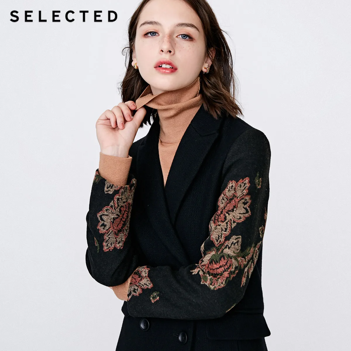 Выбранные Осеняя и зимняя коллекция женских шерсть жаккард длинное шерстяное