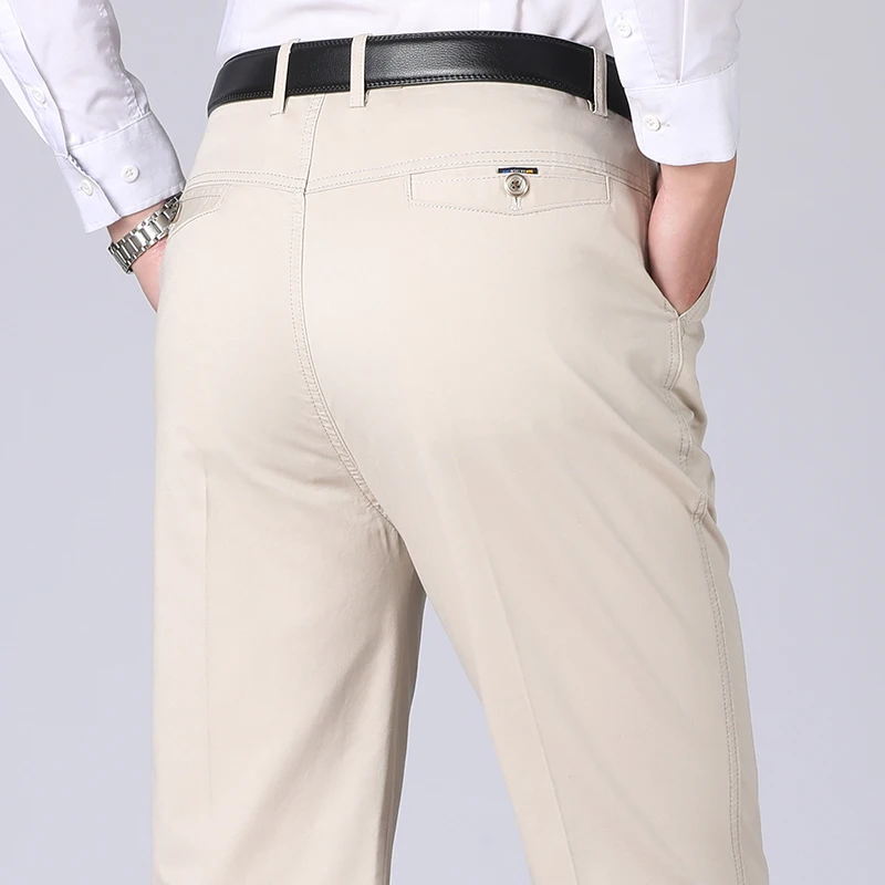 

Men Fashion Plus Size Four Season Comfortable Simple Versatile Straight Suits Pants Solid Color Stretchy Business Formal Trouser