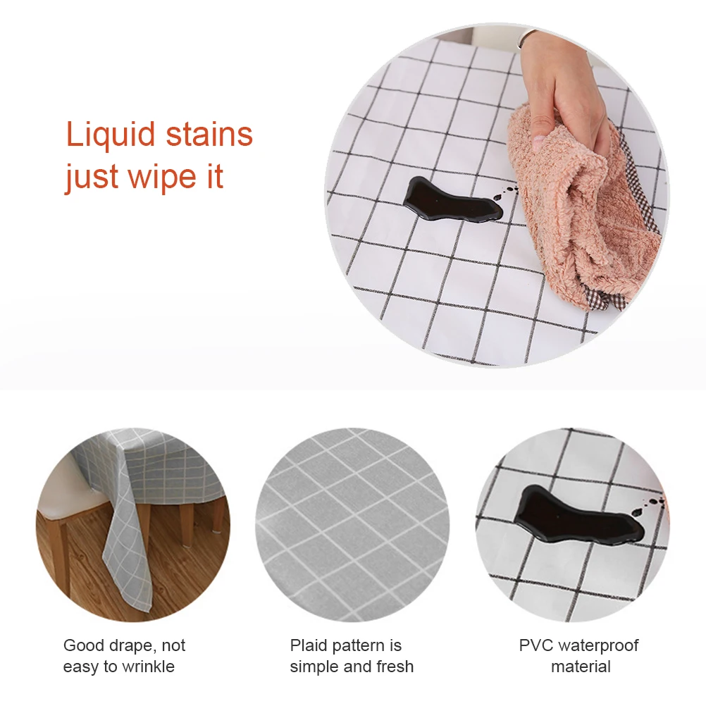 ПВХ скатерть с клетчатым узором маслостойкая Водонепроницаемая для