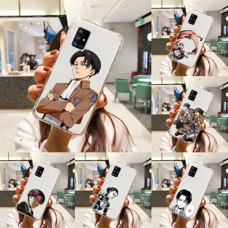 

Anime Attack on Titan Phone Case Transparent For Samsung A51 A50 A71 A70 A81 M60S Note S21 S 20 10 9 8 11 E Plus Ultra