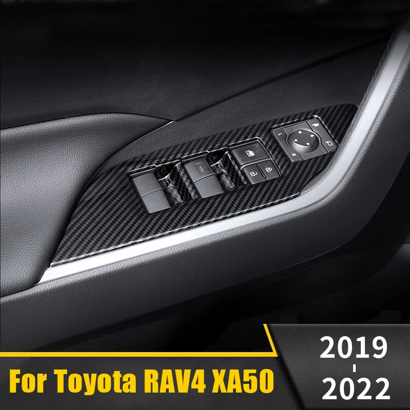 

For Toyota Rav4 RAV 4 2019 2020 2021 2022 XA50 ABS Car Window Glass Lift Switch Panel Armrest Decoration Trim Cover Accessories