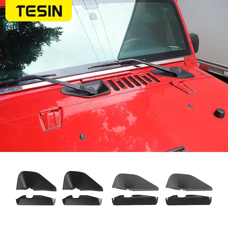 

TESIN Car Sticker For Jeep JK Front Wiper Base Decoration Cover Stickers for Jeep Wrangler JK 2007-2017 Car Exterior Accessories