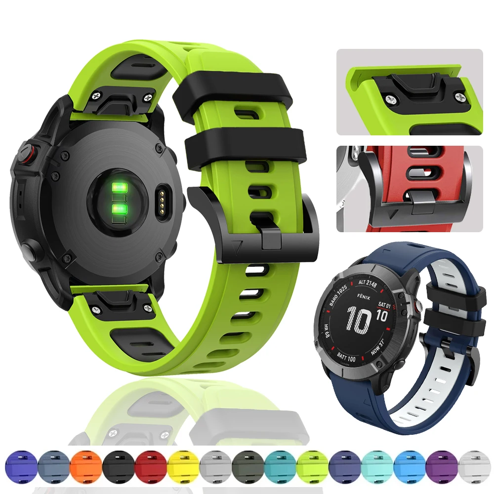 

Ремешок силиконовый для смарт-часов Garmin Fenix 6 6X Pro 5 5X Plus 3 HR 935