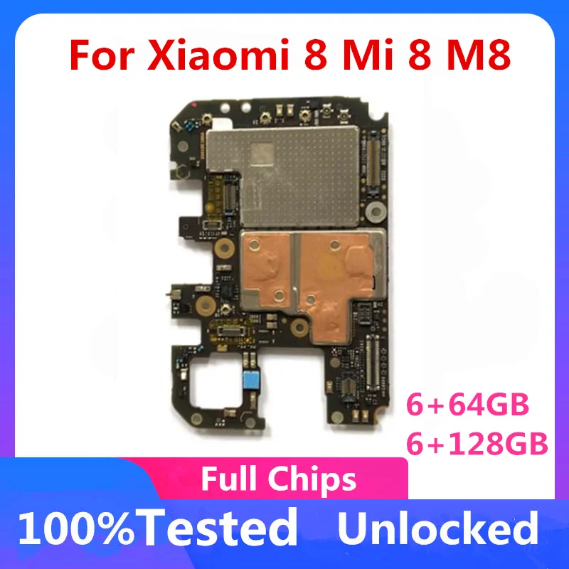 64 Гб Бесплатная доставка Для Xiaomi 8 Mi M8 материнская плата разблокирована оригинал