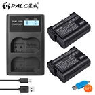 Аккумулятор PALO EN EL15 EN-EL15A ENEL15 EN-EL15, зарядное устройство USB с ЖК-дисплеем для Nikon D500, D600, D610, D750, D7000, D7100, D7200, D800, D800E, D