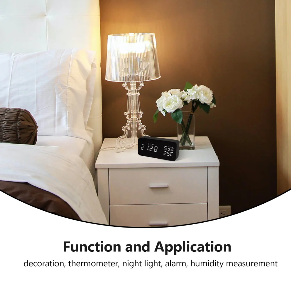 

Wooden Alarm Clock Multifunctional Electronic Alarm Clock Digital Alarm Clock