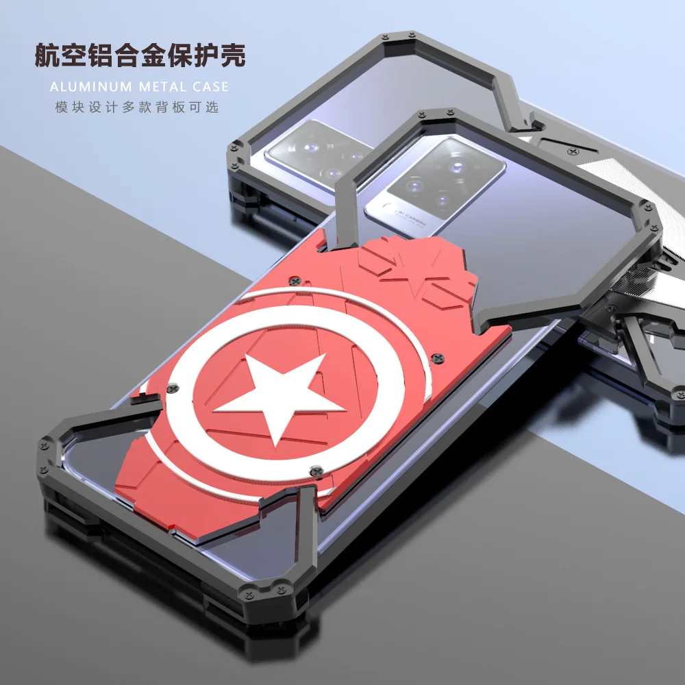 

Luxury Shockproof Aluminum Metal Armor Ring Case For Vivo S9 S5 X30 Pro Aluminium Bumper Metal Frame Cover