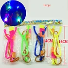 50 шт. оптовая продажа, уличный игрушечный Летающий меч, синий светодиодный фонарик, Большая маленькая Парашютная Рогатка, забавная резиновая пусковая установка, праздничный подарок