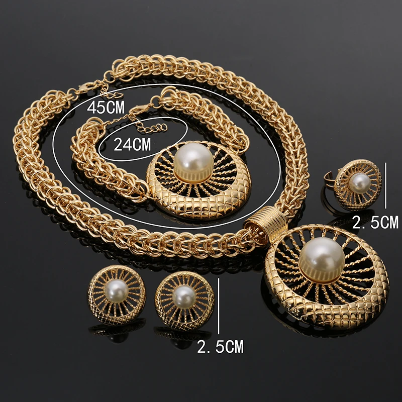 

Fani Fashion African Beads Jewelry Sets Dubai Gold Color Brand Jewelry Set Woman Wedding Costume Design statement jewelry set