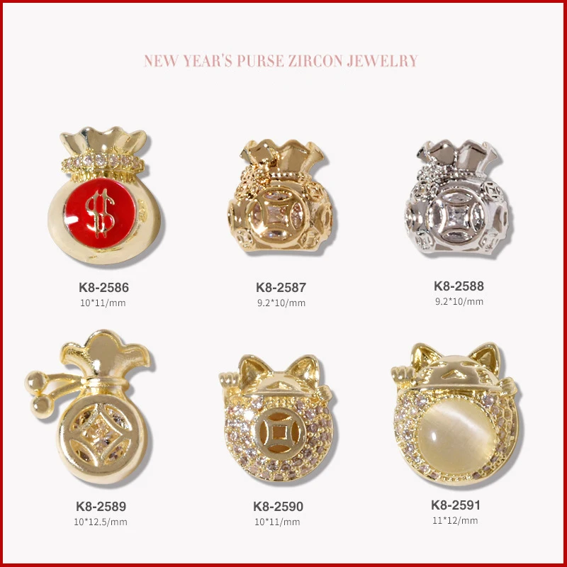Новинка 2022 сумка для денег с цирконом на удачу дизайнерские украшения ногтевого