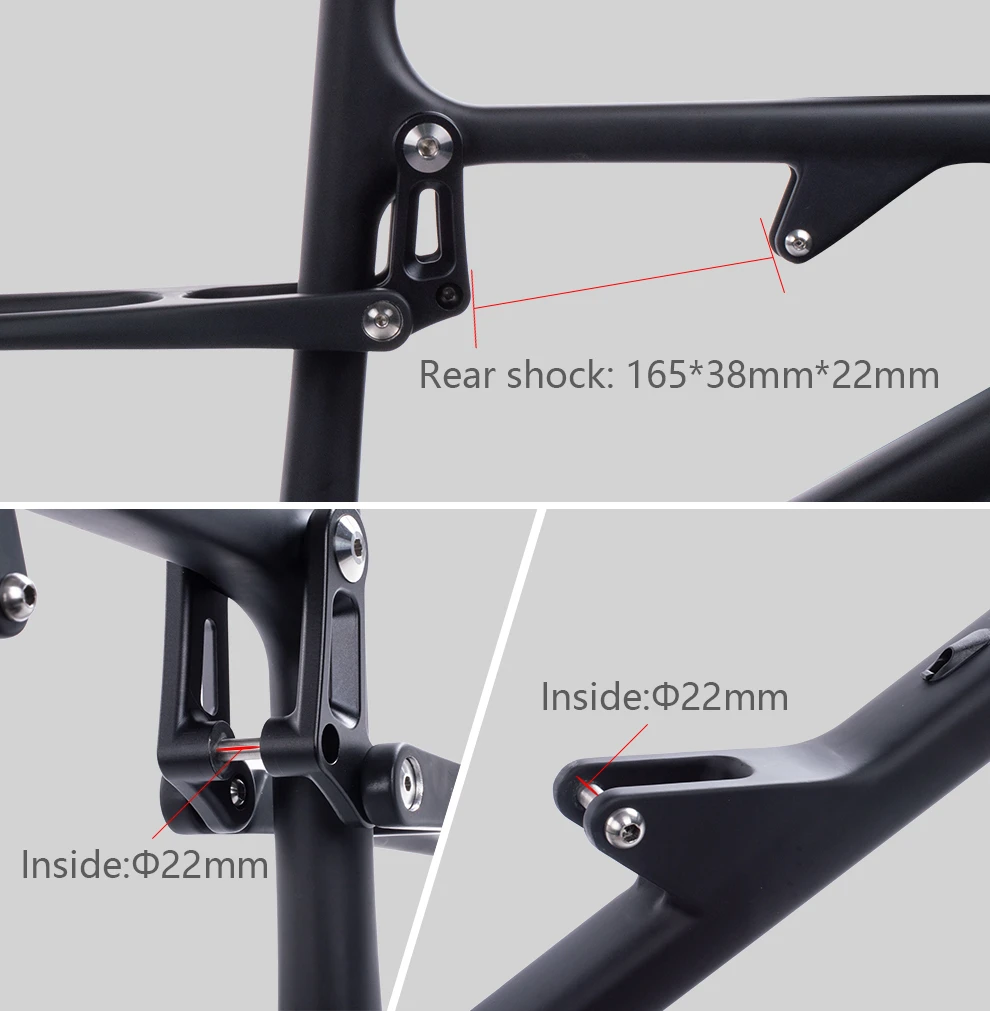 BXT New Full Suspension Carbon Mountain 29er MTB Bike Frame BSA 142X12mm 148*12mm Suspension Frame Travel 100mm Free Shipping
