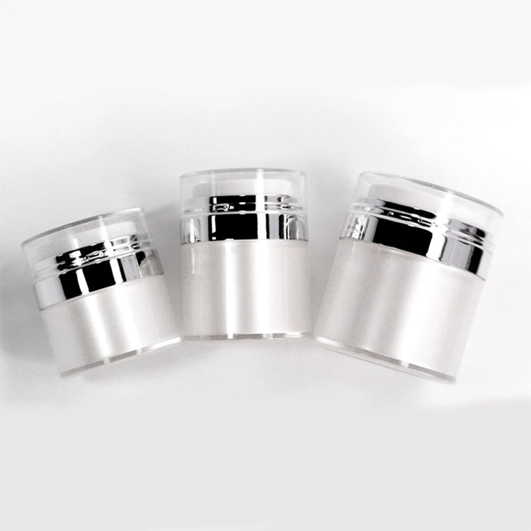 Упаковка для косметики элегантные банки крема с двойными стенками серебристые