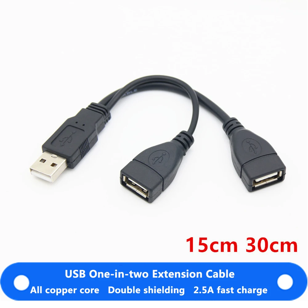 

5PCS USB 2.0 Data Extension Cable Portable One Point Two Male to Female Extension Cable Fast Transmission Data Line 15cm 30cm