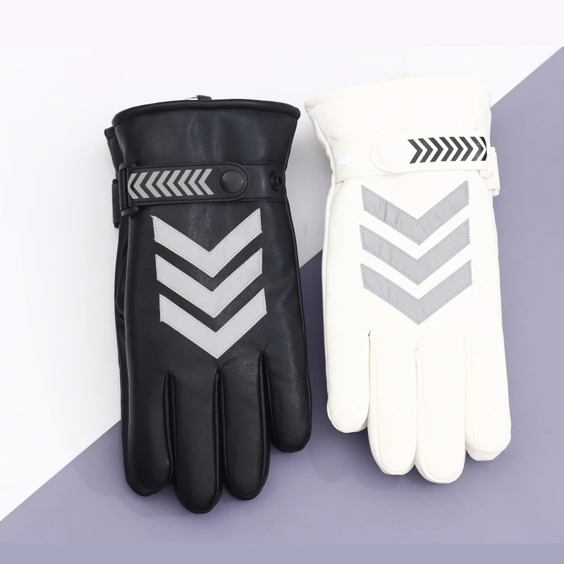 

New Winter Velvet Gloves Driving and Riding Warm Gloves Wind and Cold Thickened Motorcycle Reflective Gloves Motocross Gloves