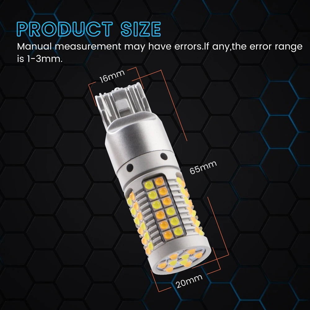 1 комплект DRL указатель поворота светильник T20 w21w 7440 3030 без ошибки Hyperflash wy21w