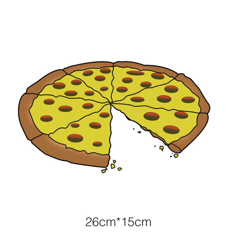 Cartoon Pizza Iron On Heat Transfers Vinyl Sticker Ironing Thermal Stickers On Kids T-shirt DIY Patches For Clothing Appliques