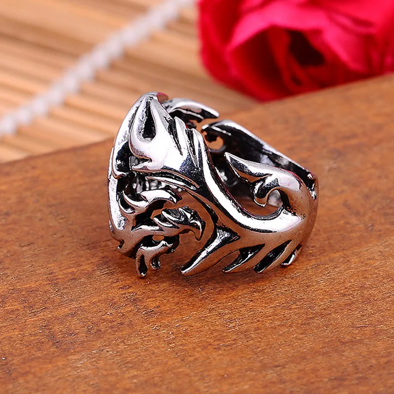 Мужская мода кольцо на палец с клипсами Дурной глаз узор в виде дракона ботинки