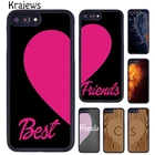 Двойной чехол для телефона с надписью Best Friends, для iPhone X, XR, XS, 11, 12, 13 Pro MAX, 6, 7, 8 Plus, Samsung S8, S9