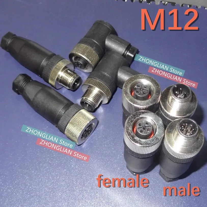 M12 Авиационная вилка 4/5/8/сердечник/штырь/отверстие разъем датчика Gongtou/кабель/док