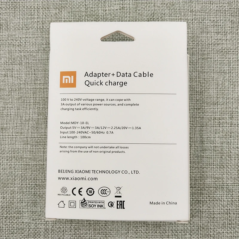 USB-адаптер для быстрой зарядки XIAOMI адаптер USB Type-C Xiaomi Mi 9 8 se CC9 A3 Lite 9T Redmi Note Pro 8T 9S 27 Вт