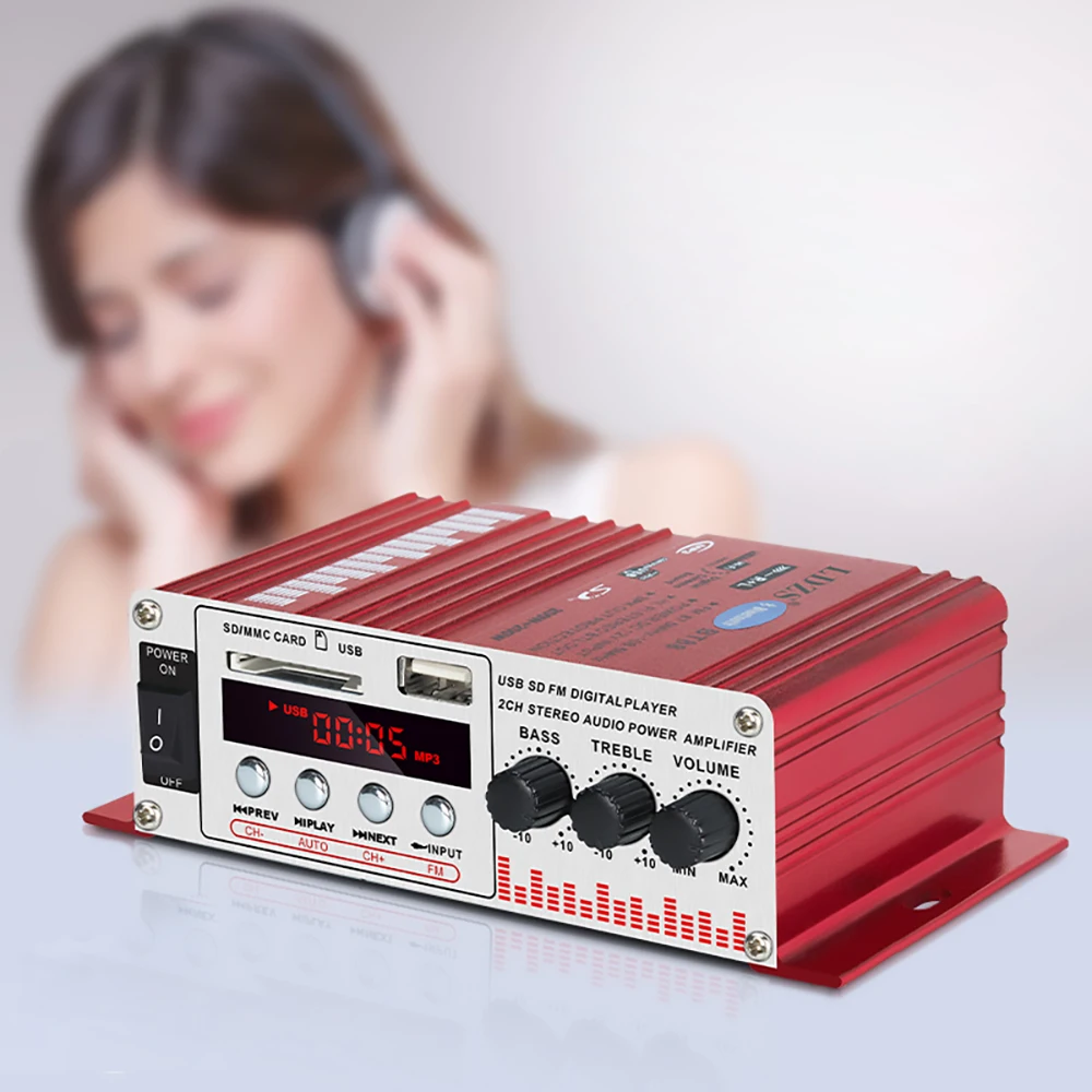 Домашний мини-усилитель мощности 2 0 поддержка Bluetooth USB SD FM ТВ DVD вход постоянного