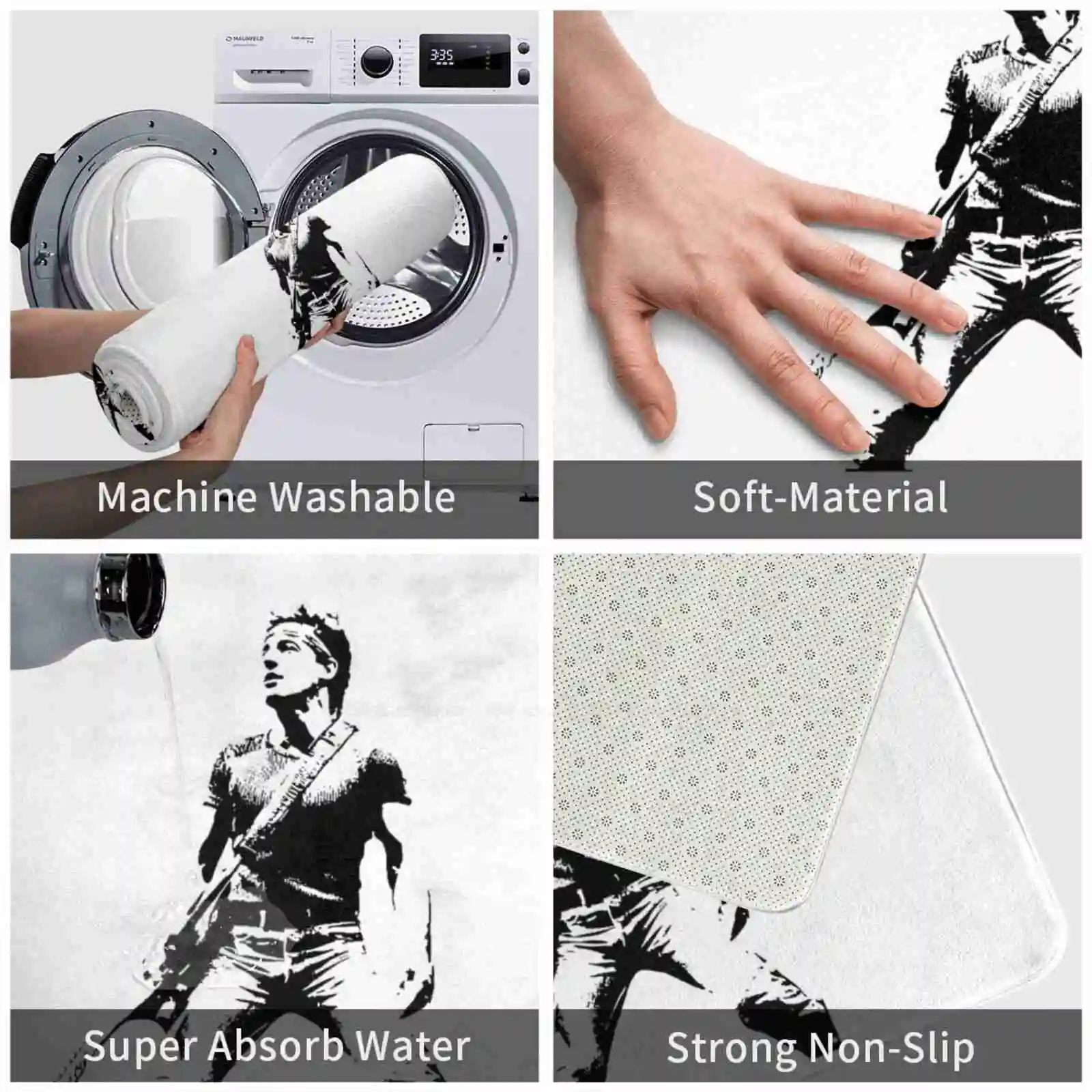 N 3D мягкий нескользящий коврик ковер для ног Springsteen Брюс музыка лирика художник и